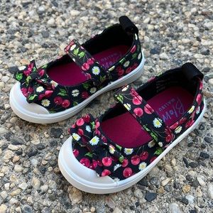 Blowfish Cherry Print Velcro Closure Mary Jane Shoes